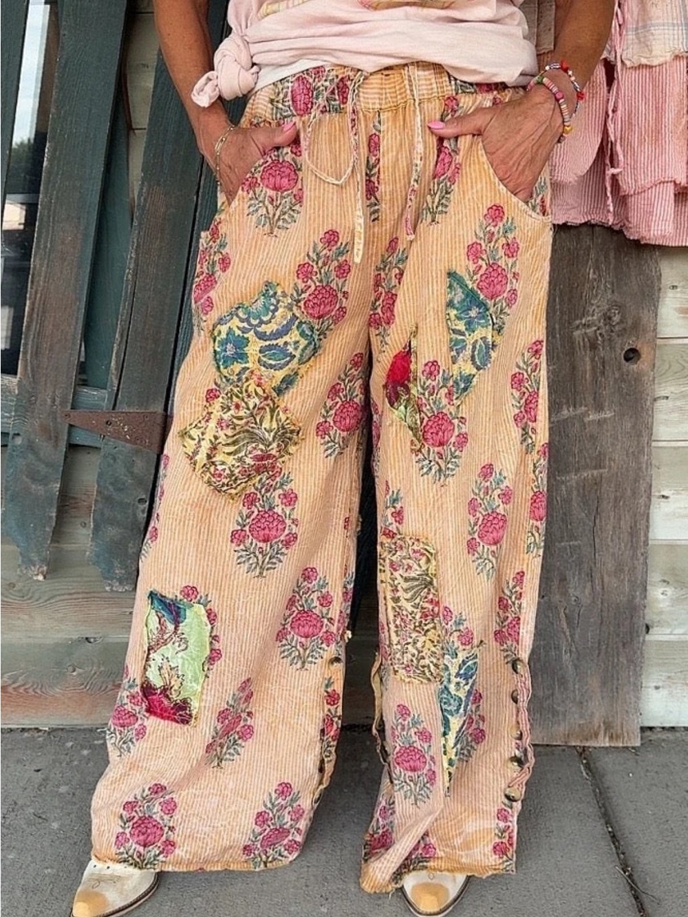 🔥 BRAND NEW Dahlia REVERSIBLE Pants by A Rare Bird - Vintage Patchwork Wide Leg